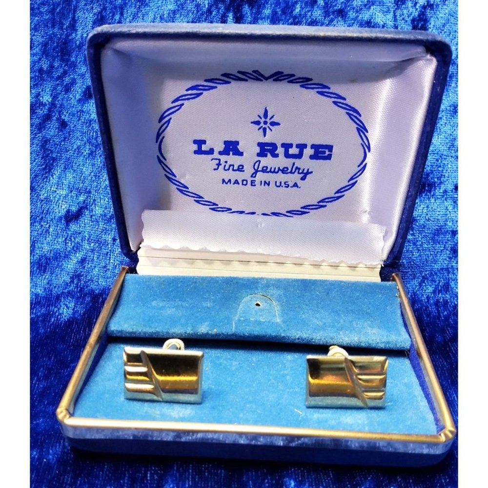 vintage 1960s la rue gold tone mens cuff links